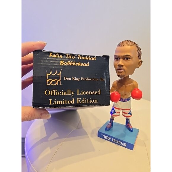 Boxer Boxing Bobblehead FELIX TITO TRINIDAD Roy JONES 2008 BOX Don KING Rare - Picture 10 of 14